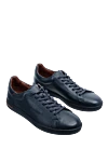 Loro Piana Blue leather sneakers for men - 100% genuine leather. laces. Country of manufacture: Italy. Care: specialized cleaning - photo 3