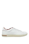 Loro Piana White leather snickers for men - 100% genuine leather. laces. Country of manufacture: Italy. Care: specialized cleaning - photo 1