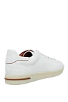 White leather snickers for men Loro Piana - 100% genuine leather. laces. Country of manufacture: Italy. Care: specialized cleaning - photo 4