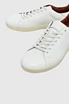 Loro Piana White leather snickers for men - 100% genuine leather. laces. Country of manufacture: Italy. Care: specialized cleaning - photo 5