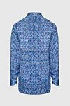 Blue cotton shirt for men Zilli - graphic pattern. 100% cotton. Closure: buttons. Country of manufacture: Italy. Care: specialized cleaning - photo 6