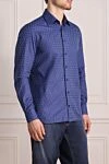 Zilli Violet cotton shirt for men - diamond pattern. 100% cotton. Closure: buttons. Country of manufacture: Italy. Care: specialized cleaning - photo 3