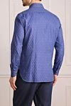 Violet cotton shirt for men Zilli - diamond pattern. 100% cotton. Closure: buttons. Country of manufacture: Italy. Care: specialized cleaning - photo 4