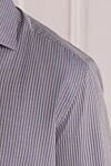 Zilli Men's blue cotton and cashmere shirt - stripe pattern. 85% cotton, 15 cashmere. Closure: buttons. Country of manufacture: Italy. Care: specialized cleaning - photo 5