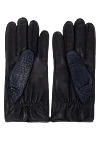 Mazzoleni Gloves made of crocodile leather blue men's - textured leather, stitching. 100% crocodile leather. Lining: 100% cashmere. Country of manufacture: Italy. Care: specialized cleaning - photo 3