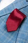 Italo Ferretti Silk tie in burgundy for men - bordeaux melange. 100% silk. Country of manufacture: Italy. Care: specialized cleaning - photo 5