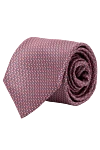 Italo Ferretti Silk tie burgundy for men - rhombus pattern. 100% silk. Country of manufacture: Italy. Care: specialized cleaning - photo 1