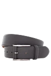 Cesare di Napoli Gray leather belt for men - 100% leather. Size: Width 4cm. Buckle. Country of manufacture: Italy. Care: specialized cleaning - photo 1