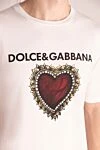 Dolce & Gabbana Футболка з бавовни біла чоловіча - Декор: тиснення логотипу, малюнок 