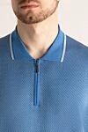 Stefano Ricci Чоловіче поло на блискавці із трикотажу з фактурним тканим візерунком - Контрастний візерунок, контрастні лінії на комірі. 100% шовк. Блискавка. Країна виробник: Італія. Догляд: спеціалізоване чищення - фото 5
