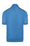 Поло из шелка голубое мужское Stefano Ricci - Контрастный узор. 100% шёлк. Молния. Страна производитель: Италия. Уход: специализированная чистка - фото 6
