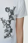 Rocco Ragni White cotton blouse for women - short sleeve, petal embroidery. cotton, elastane. Country of manufacture: Italy. Care: specialized cleaning - photo 5