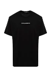 Dolce & Gabbana Black cotton T-shirt for men - logo print. 100% cotton. Country of manufacture: Italy. Care: specialized cleaning - photo 1