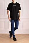 Black cotton T-shirt for men Dolce & Gabbana - logo print. 100% cotton. Country of manufacture: Italy. Care: specialized cleaning - photo 2