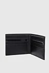 Black leather wallet for men Dolce & Gabbana - Textured leather with brand logo. 100% genuine leather. Compartment for banknotes, compartment for cards. Country of manufacture: Italy. Care: specialized cleaning - photo 2