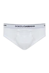 Dolce & Gabbana White cotton briefs for men - embroidered logo on the belt. 100% cotton. Closure: elastic waistband. Country of manufacture: Italy. Care: specialized cleaning - photo 1