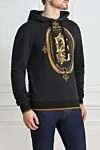 Dolce & Gabbana Men's cotton hoodie black - Brand logo print. Hood. 100% cotton. Closure: Drawstring. Country of manufacture: Italy. Care: specialized cleaning - photo 3