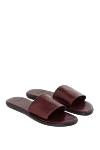 Cortigiani Burgundy leather slippers for men - 100% genuine leather. leather interior. polyurethane. Country of manufacture: Italy. Care: specialized cleaning - photo 3