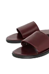 Cortigiani Burgundy leather slippers for men - 100% genuine leather. leather interior. polyurethane. Country of manufacture: Italy. Care: specialized cleaning - photo 5