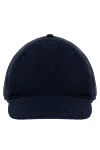 Cortigiani Blue wool cap for men - 100% wool. Country of manufacture: Italy. Care: specialized cleaning - photo 1