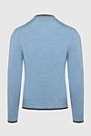 Blue wool and polyamide sweater for men Cortigiani - Contrasting sleeves and cuffs. 95% wool, 5% polyamide. Country of manufacture: Italy. Care: specialized cleaning - photo 6