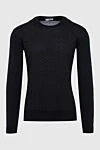 Cortigiani Black wool and silk jumper for men - 70% wool, 30% silk. Country of manufacture: Italy. Care: specialized cleaning - photo 1