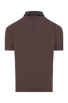 Long sleeve polo in cotton and crocodile leather brown for men Cortigiani - Contrasting collar, crocodile leather inserts. Long sleeve. 100% cotton, 100% crocodile skin. Closure: Zipper. Country of manufacture: Italy. Care: specialized cleaning - photo 6