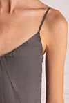 Tonet Gray viscose and silk dress for women - thin straps. 83% viscose, 17% silk. Country of manufacture: Italy. Care: specialized cleaning - photo 5