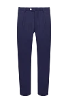 Lubiam Blue wool trousers for men - 100% wool. Closure: button, zipper. two side pockets, two back pockets. Lining: lining parts 100% cotton. Country of manufacture: Italy. Care: specialized cleaning - photo 1