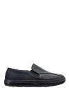 Tardini Black alligator leather moccasins for men - textured leather, perforation. alligator skin. lacing. Insole: leather. Country of manufacture: Italy. Care: specialized cleaning - photo 1