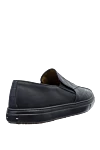 Black alligator leather moccasins for men Tardini - textured leather, perforation. alligator skin. lacing. Insole: leather. Country of manufacture: Italy. Care: specialized cleaning - photo 4