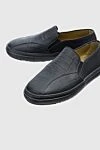 Tardini Black alligator leather moccasins for men - textured leather, perforation. alligator skin. lacing. Insole: leather. Country of manufacture: Italy. Care: specialized cleaning - photo 5