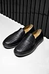 Black alligator leather moccasins for men Tardini - textured leather, perforation. alligator skin. lacing. Insole: leather. Country of manufacture: Italy. Care: specialized cleaning - photo 6