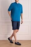 Shorts blue for men Jacob Cohen - contrast stitching. 72% cotton, 25% polyester, 3% elastane. Fastener: zipper, button. Three side pockets, two back pockets. Country of manufacture: Italy. Care: specialized cleaning - photo 2