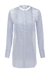 Tonet Women's long blouse with a striped pattern white - white and blue striped pattern. viscose, silk. Country of manufacture: Italy. Care: specialized cleaning - photo 1