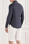 Men's shirt made of deep dark blue linen Orian - 100% linen. Closure: buttons. Country of manufacture: Italy. Care: specialized cleaning - photo 4