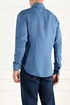 Men's blue linen shirt Orian - 100% linen. Closure: buttons. Country of manufacture: Italy. Care: specialized cleaning - photo 4