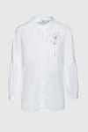 Peserico Women's blouse with embroidered flower white - embroidered flower. cotton, elastane. buttons. Country of manufacture: Italy. Care: specialized cleaning - photo 1