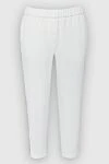 Peserico White polyester trousers for women - four pockets. 100% polyester. elastic belt. Country of manufacture: Italy. Care: specialized cleaning - photo 1