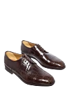 Cesare di Napoli Men's shoes made of brown alligator leather - Textured leather. 100% alligator skin. Lace-up. Interior: Alligator. Insole: Leather. Heel height: 2cm. Outsole: Other materials. Country of manufacture: Italy. Care: specialized cleaning - photo 3