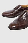 Cesare di Napoli Men's shoes made of brown alligator leather - Textured leather. 100% alligator skin. Lace-up. Interior: Alligator. Insole: Leather. Heel height: 2cm. Outsole: Other materials. Country of manufacture: Italy. Care: specialized cleaning - photo 5