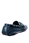 Men's moccasins made of genuine leather and crocodile leather blue Cesare di Napoli - Decorative lacing, decorative stitching. 50%% genuine leather, 50% crocodile skin. Interior: Leather. Insole: Leather. Outsole: Other materials. Country of manufacture: Italy. Care: specialized cleaning - photo 4