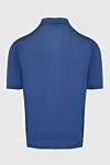 Cesare di Napoli Silk polo blue for men - Embossed pattern. 100% silk. Closure: Zipper. Country of manufacture: Italy. Care: specialized cleaning - photo 5