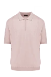 Cesare di Napoli Silk polo pink for men - Embossed pattern. 100% silk. Closure: Zipper. Country of manufacture: Italy. Care: specialized cleaning - photo 1