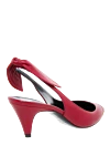 Women's red leather shoes with rhinestones on the toe and a bow Saint Laurent - rhinestones on the toe, bow on the back. genuine leather. Heel height: 5 centimeters. Country of manufacture: Italy. Care: specialized cleaning - photo 4