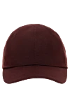 Cesare di Napoli Cashmere and silk cap burgundy for men - 100% cashmere, 100% silk. Country of manufacture: Italy. Care: specialized cleaning - photo 1