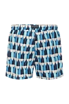 Blue polyamide beach shorts for men FeFe - logo, fantasy pattern. 100% polyamide. Closure: drawstring. two side. Country of manufacture: Italy. Care: specialized cleaning - photo 6