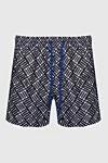 FeFe Black polyamide beach shorts for men - logo, fantasy pattern. 100% polyamide. Closure: drawstring. two side. Country of manufacture: Italy. Care: specialized cleaning - photo 1