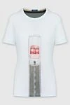 FeFe Women's white t-shirt with car and road design - picture print. 100% cotton. Country of manufacture: Italy. Care: specialized cleaning - photo 1