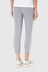 Panicale Women's pants with contrasting belt gray - contrasting belt. 96% wool, 4% elastane. elastic belt, drawstring. Country of manufacture: Italy. Care: specialized cleaning - photo 3